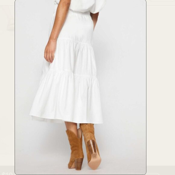 Brochu Walker Havana Tiered Boho Midi Skirt White Size XS - Picture 2 of 15
